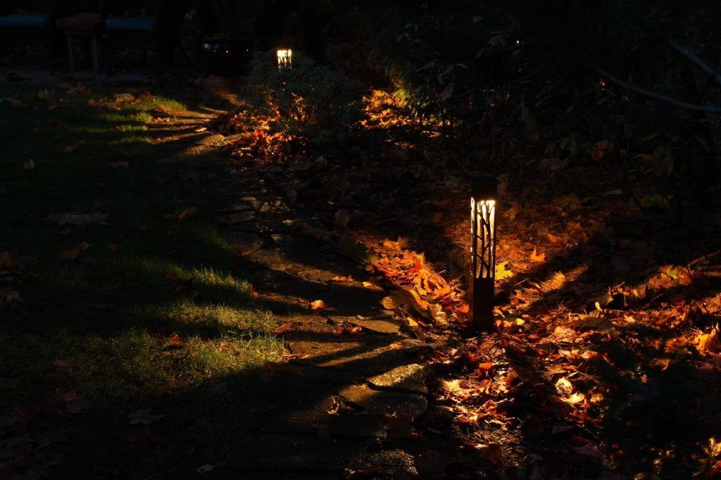 Pathway lighting with bollard landscape light